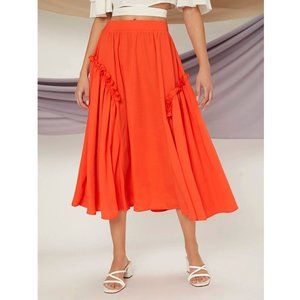SHEIN Frill Trim Flare Skirt XS